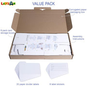 Trading Card Storage Box, 8-Pack 1000 Count Cardboard TCG & Sport Card Box | Trading Card Storage with Divider and Labels, Card Organizer Box for MTG, Magic, Football, Basketball, Game Card Collections