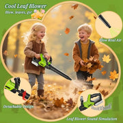 Kids Toy Tool Set, 3-IN-1 Power Garden Lawn Tools with Sounds & Lights, Volume, Toy Weed Wacker, Leaf Blower&Hedge Trimmer, Outdoor Play Toy Tools, Christmas Birthday Gifts for Boy Toys 3 4 5 6 7 8+