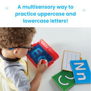 hand2mind Letter Tracing Sensory Pad, Fine Motor Activities, Ages 3+ | Handwriting Practice Kids, Letter Tracing Board, Toddler Writing Practice, Montessori Alphabet Toys, Preschool Learning Toys