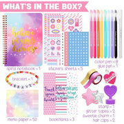 Nollh DlY Journal Kit for Girls Scrapbook Gifts for 8-12 Year Old Girl | 200+PCS Teen Tween Girl Gifts Trendy Stuff Stationery Set Art Crafts Kit 8 9 10 11 12 13 14 Year Old Girl Birthday Gift