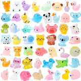52Pcs Luminous Mini Resin Animals 52 Styles Miniature Glow in the Dark Resin Animal Figures to Hide Tiny Small Little Ducks Turtles Dinosaurs and Frogs for Micro Landscape Dollhouse Fairy Garden Decor