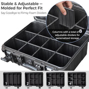 Graded Card Case Storage Box, Extra Large Trading Card Box, PSA Slab Case | Waterproof Trading Card Storage Box with 8 Adjustable Dividers; Fits BGS, SGC, CGC, CSG Slabs, Top Loaders & Magnetic Holders