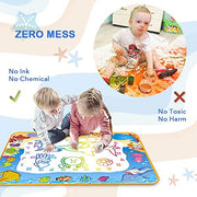 Water Doodle Mat - Kids Color Painting Toy, Gift Set for Toddlers 2-7 | Great Educational Water Doodle Mat - Toddler Painting Toy Gift with Fun Stencils, Magic Pens & Drawing Templates for Kids