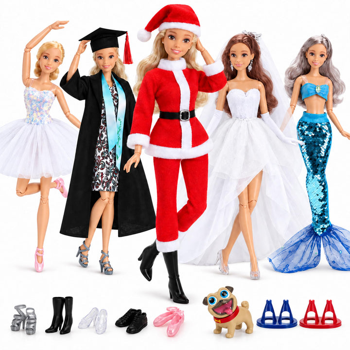 11.5 Inch Doll Clothes and Accessories Gift Set with 1 Fashion Doll