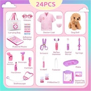Meland Doctor Kit with Puppy for Girls, Pretend Play Toy Gift for Ages 3–6 | A gift for girls birthday Christmas, Encourages caring role play, builds confidence, stays neatly organized