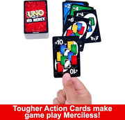Mattel Games UNO Show ‘em No Mercy Card Game in Storage Tin,Ages 7+ | Extra Cards, Special Rules & Tougher Penalties for Kids, Teens & Family Game Night, 2-6 Players (Amazon Exclusive)