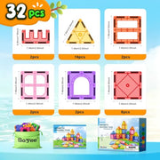 Soyee Magnetic Tiles Toddler Toys Games Sensory Toys for Toddlers 3-4 Magnetic Blocks for Kids Age 3-5 4-8 Outdoor Toddler Activities Preschool Building Learning Toys
