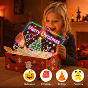Lumiboard Led Drawing Board with 13 Light Effects, 16" Rechargeable Glow Doodle LED Note Board with Colors, Neon Light Up Drawing Tablet Gifts for Kids for Easter Birthday Christmas Gift Ideas