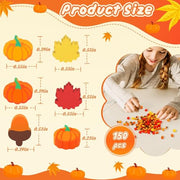 JUNEBRUSHS 150Pcs Fall Mini Erasers, Cute Thanksgiving Erasers Bulk | Mini Erasers for Maple Leaf, Novelty Pencil Erasers Stationery for Classroom Prizes, Homework Rewards, Gifts Party Favors