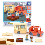 Tile Town Bluey Heeler Camper Magnetic Tile Set, 13 Pieces | Includes Bluey & Bingo figures, action tile; STEM building toy for kids ages 3+