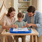 SGILE Magnetic Drawing Board for Kids, Toddler Doodle Toys, Large 16 × 13" | Etch & Sketch Pad with 4 Magnet Stamps, Girls & Boys' Birthday Gift,1-4 Year Old, Learning & Educational, Writing Play, Blue