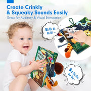 hahaland Baby Books 0-6 Months,Infant Tummy Time Toy Sensory Toys | 6 to 12 Months Touch Feel Book Travel Toy Gifts for Boy Girl 0-3 Month Baby Shower Birthday Easter Basket Stuffers 1PCS