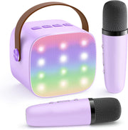 YLL Karaoke Machine for Kids, Birthday Gifts for Girls 3 4 5 6 7+Years Old | 2 Wireless Microphones, 5 Magic Voices, Mini Portable Bluetooth Speaker, Family Home Party Present Toys for Ages 4-12