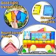 Magnetic Tiles - Road Set, Magnetic Building Blocks, Preschool Montessori Toys Gift for 3+ Year Old Boys and Girls, Sensory Christmas Toys for Kids Aged 3-5 and 4-8, Ideas for Kid with Autism