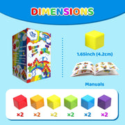 Magnetic Building Blocks Large, 1.65 inch Stacking Cubes for Toddlers | Sensory & Montessori Toys for Boys & Girls 1 2 3 Years Old, Toddler Travel Toys, Magnet Toys for Kids Birthday Gifts (12 PCS)