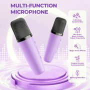YLL Karaoke Machine for Kids, Birthday Gifts for Girls 3 4 5 6 7+Years Old | 2 Wireless Microphones, 5 Magic Voices, Mini Portable Bluetooth Speaker, Family Home Party Present Toys for Ages 4-12