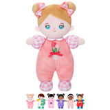 OUOZZZ Soft Baby Doll 10" Tulip Pink Snuggle Buddy Doll | First Birthday Toys for 1 Year Old Girl, Ideal 1 Year Old Girl Gifts & Baby Girl Gifts, Cuddly Toy for Infants & Toddlers