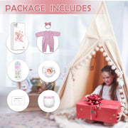 WOOROY Realistic Reborn Baby Dolls Aria, 18-Inch Real Life Newborn Girl | Lifelike Sleeping Doll with Weighted Soft Cloth Body, Hand-rooted Hair, Handmade Gift Toy with Accessories for Kids Age 3+