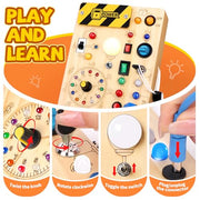 Grarain Busy Board for Toddlers - Montessori Educational Toy for 1-3 Year Old Boys & Girls | Travel-Friendly Sensory Learning Activity | Ideal for Kids with Autism(Busy Board v2)