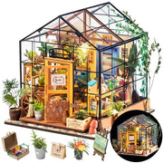 Rolife DIY Miniature Greenhouse Kits for Adults - Cathy's Flower House | Beginner-Friendly Diorama Kits Mayberry Street Tiny House For Adults, Birthday/Christmas Decor Crafts Gifts For Plant Lovers