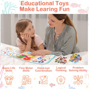 Teefrye Toddlers Busy Board Montessori Toys for Old 1-3 Year Girl Busy Book | Educational Activity Board Sensory Travel Toy Ages 2-4 Birthday Gift Learning Fine Motor Skills Toy Quiet Book juguetes niñas