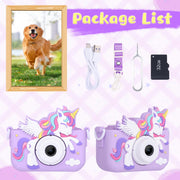 Unicorn Toys Camera for Kids Girls Age 3-8, Purple | Toddler Kids Digital Camera, Christmas Birthday Gifts for 3-8 Years Old Girl, 1080P HD Selfie Video Camera with 32GB SD Card