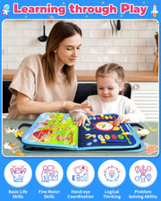 Gojmzo Busy Board Montessori Toys for Toddler Boy Girl Gifts Busy Book | Sensory Toys, Airplane Car Travel Toy, Learning Educational Toys, Activity Book, Toddler Activities, Fine Motor Skills
