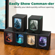 Fabmaker Deck Box Compatible with MTG Commander,Comman-der Deck Box Storage | Magnetic Trading Card Storage Box with Comman-der, Fits 100 Double-Sleeved Card, Card Box Compatible with Magic the Gathering
