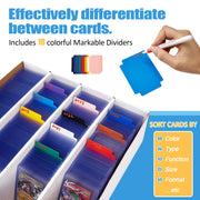 4 Pack Sports Card Boxes 3600 Count Cardboard Card Storage Box White Bulk Card Storage Baseball Card Boxes with 10 Dividers Sports Cards Storage Box for Card Game Baseball Card Storage Boxes