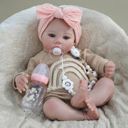 WOOROY Realistic Reborn Baby Dolls - 18 Inch Lifelike Newborn Baby Girl, Real Life Baby Dolls with Soft Weighted Body, Real Baby Reborn Gift Set for Kids Age 3+