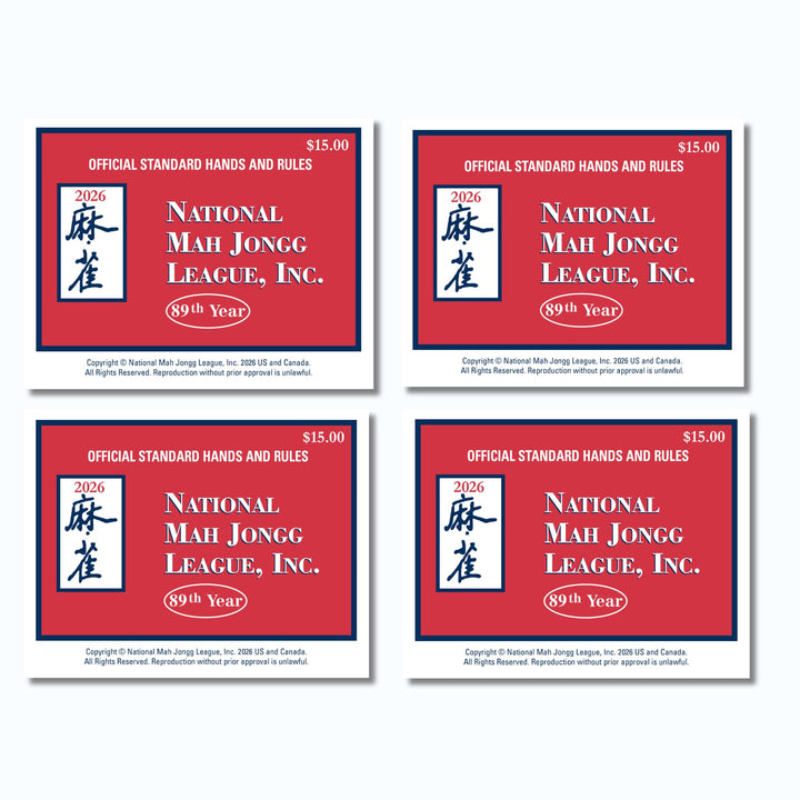National Mah Jongg League 2026 Mahjong Large Size Cards Four-Pack Bundle - Official Hands and Rules for American Mahjong (Four Large-Size Cards)