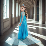AHLPO Princess Dress for Girls Luxury Princess Dress Up Halloween Cosplay Princess Costume Fancy Dress Birthday Outfit
