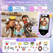 Kids Smart Phone for Girls, Christmas Birthday Gifts for Girls Age 3-10 | Kids Toys Cell Phone, 2.8" Touchscreen Toddler Learning Play Toy Phone with Dual Camera, Game, Music Player, 8GB Card, Purple