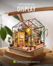 Rolife DIY Miniature Greenhouse Kits for Adults - Cathy's Flower House | Beginner-Friendly Diorama Kits Mayberry Street Tiny House For Adults, Birthday/Christmas Decor Crafts Gifts For Plant Lovers