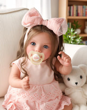 BABESIDE Dara 20 Inch Lifelike Reborn Baby Dolls, Long Brown Hair Girl | Handmade Realistic Baby Doll, Real Life Baby Dolls with Clothes and Toy Accessories, Gift for Kids Ages 3+