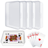 IOKUKI 4 Pcs Blank Playing Card Cases, Clear Plastic Deck Box Holders for Game Cards & More