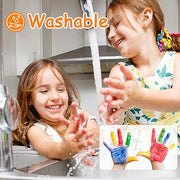 ABEIER Washable Finger Paint for Toddlers 1-3, 12 Non-Toxic Colors | Ages 1-3 4 5 6+, Baby Safe, easy cleanup, creamy texture, color mixing, hand and foot prints, sensory play, preschool crafts
