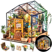 Rolife DIY Miniature Greenhouse Kits for Adults - Cathy's Flower House | Beginner-Friendly Diorama Kits Mayberry Street Tiny House For Adults, Birthday/Christmas Decor Crafts Gifts For Plant Lovers