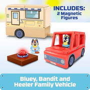 Tile Town Bluey Heeler Camper Magnetic Tile Set, 13 Pieces | Includes Bluey & Bingo figures, action tile; STEM building toy for kids ages 3+