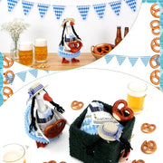 YGEINIT Oktoberfest Desk Goose Outfits 7 Inch | Desk Goose Outfits Felt Costume with Bavarian Pretzels, Oktoberfest Home and Office Decoration for Desktop Goose Statues