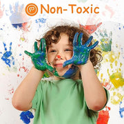 ABEIER Washable Finger Paint for Toddlers 1-3, 12 Non-Toxic Colors | Ages 1-3 4 5 6+, Baby Safe, easy cleanup, creamy texture, color mixing, hand and foot prints, sensory play, preschool crafts