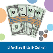 Learning Resources Pretend & Play Money | Kids Cash Register, Dollars, Pretend Classroom Play Sets for Kids, Toy Currency, Toy Dollar Bills