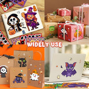 Halloween Stickers 48 Sheets DIY Halloween Party Favors Crafts Kids | 8.6" X 5.8" Halloween Activities Games Goodie Bag Stuffers for Kids Toddlers Classroom Gifts Supplies Treats Prizes Decor