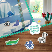 Stick4Ever Jelly Sticker Book® - for Kids - Waterproof, Easy to Clean Reusable Sticker Book for Toddlers- Reusable Road Trip Activities for Kids - Stocking Stuffers for Toddlers (Animals)