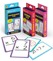 Carson Dellosa 3-Pack Math Flash Cards, Ages 8-12, Multiplication | Division, and Fractions, Math Games, Grade 3-5, Mathematics Practice, 162 cards, Educational Card Set