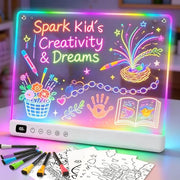 Lumiboard Led Drawing Board with 13 Light Effects, 16" Rechargeable Glow Doodle LED Note Board with Colors, Neon Light Up Drawing Tablet Gifts for Kids for Easter Birthday Christmas Gift Ideas