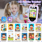 Kids Smart Phone for Girls, Christmas Birthday Gifts for Girls Age 3-10 | Kids Toys Cell Phone, 2.8" Touchscreen Toddler Learning Play Toy Phone with Dual Camera, Game, Music Player, 8GB Card, Purple
