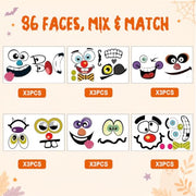 Halloween Mini Pumpkin Decorating Stickers for Kids Toddlers Party Favors | 18 sheets, 36 pack, small, pumpkin face stickers, treat gifts