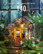 Rolife DIY Miniature Greenhouse Kits for Adults - Cathy's Flower House | Beginner-Friendly Diorama Kits Mayberry Street Tiny House For Adults, Birthday/Christmas Decor Crafts Gifts For Plant Lovers