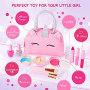 Kids Real Makeup Kit with Unicorn Purse Non Toxic Washable Make Up Set | Pink Unicorn Toys for Girls Age 4-6, 5 Year Old Girl Birthday Gift Idea, Toddler Little Girl Gifts 3 4 5 6 7 8 9 10 Years Old